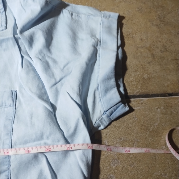 Como Vintage Women's Blue Short Sleeved Button Down Shirt Size Medium - Picture 10 of 11